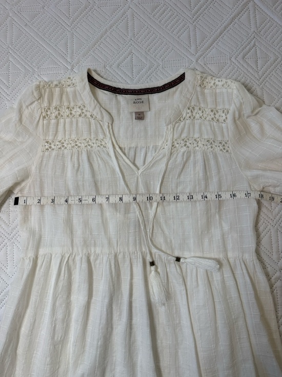 Knox Rose Cotton White Dress Crochet detail Size M - Picture 4 of 8